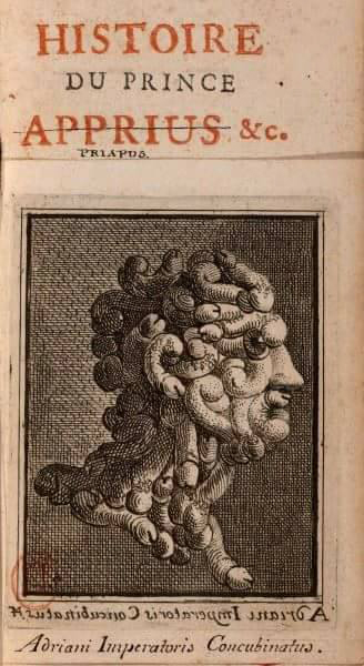 18th Century engraving showing a head made from penises