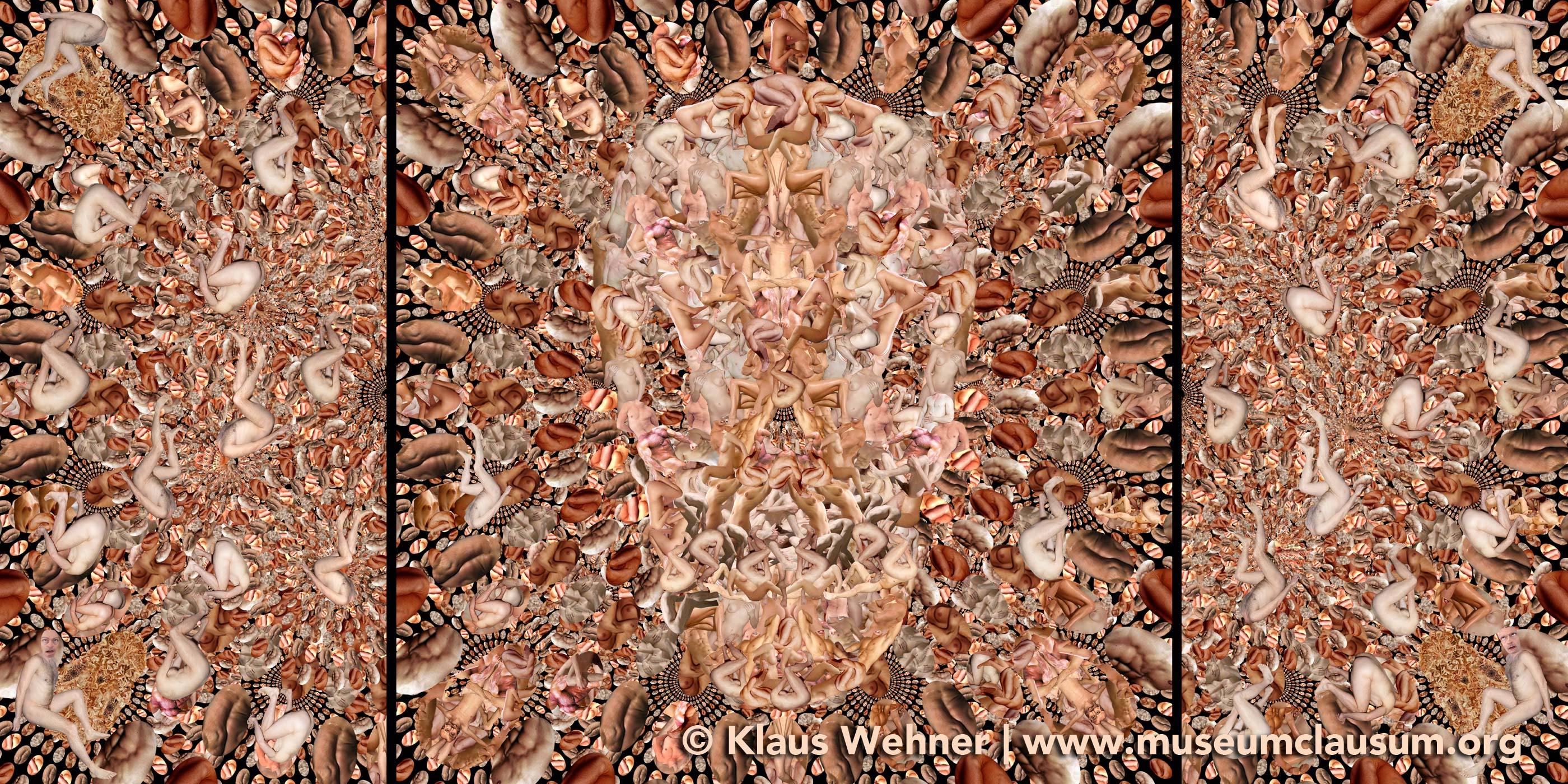 digital photomontage making the shape of a reliquary