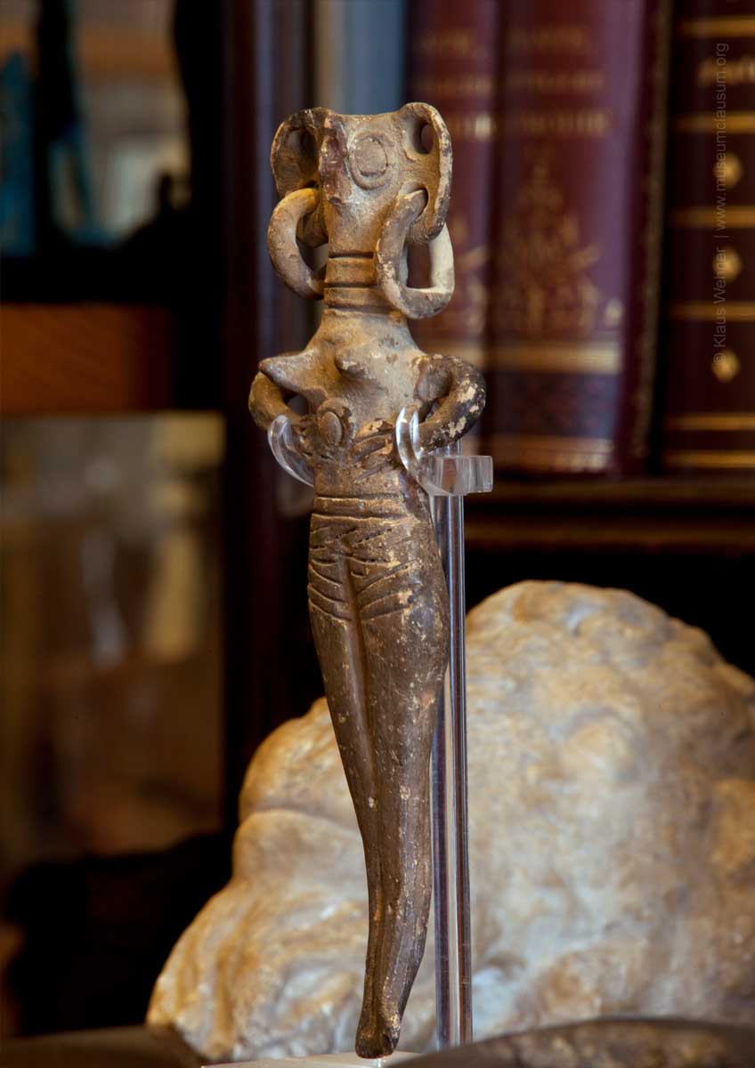 Close up on selected small scale ancient sculptures from Sigmund Freud's collection