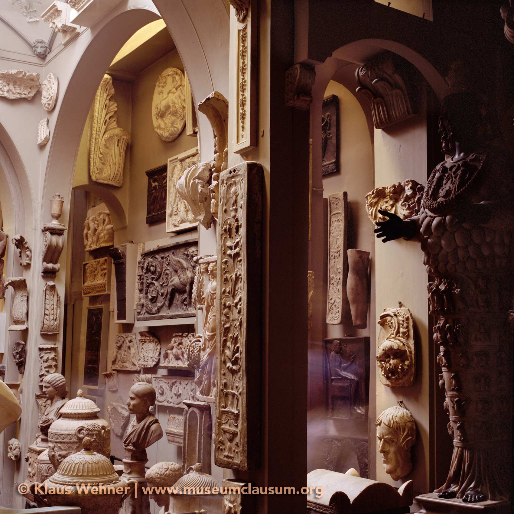 Sir John Soane's Museum: View into the Dome are with some faint motion blur from a visitor.